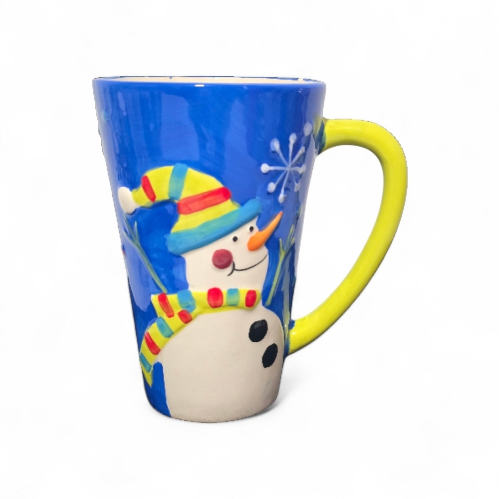 Beautiful Collectable Bay Island Mug Hand-painted 3D Snowman Design. No Chips